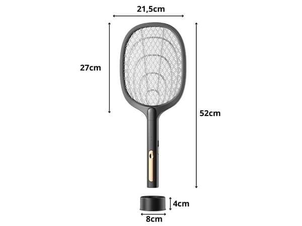 Elektrisk fluesmækker med UV-lampe og stativ, USB-C opladning