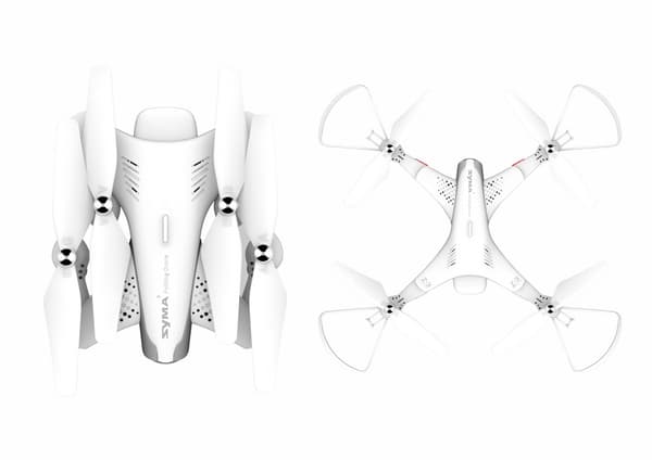 RC drone med kamera sammenfoldelig hvid, 2.4G, iOS/Android, 1500mAh