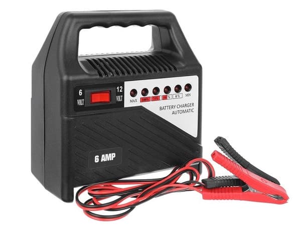 Batterilader 6V/12V 6A til bil og motorcykel blybatteri