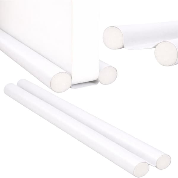 Dörrtätningslist dragstopp skumplast/konstläder vit 96 cm set 6