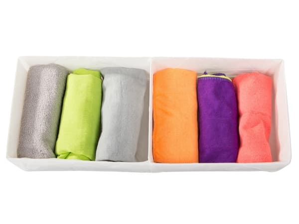 Opbevaringsorganisator til undertøj/strømper 2 rum polyester