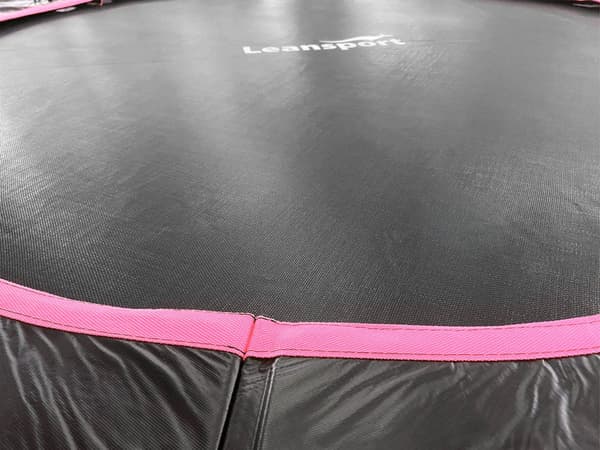 Trampolin 487 cm 16ft med säkerhedsnet 180 cm og stige sort/rosa