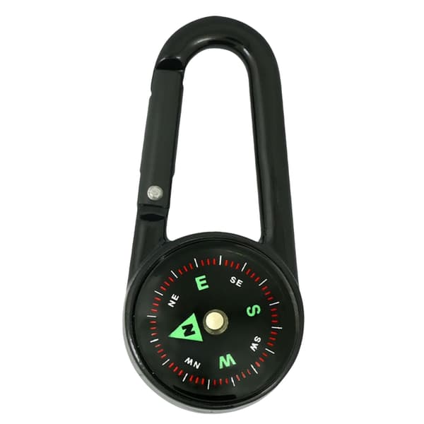 Karbinhakekompass med analog termometer -20 till 50°C svart