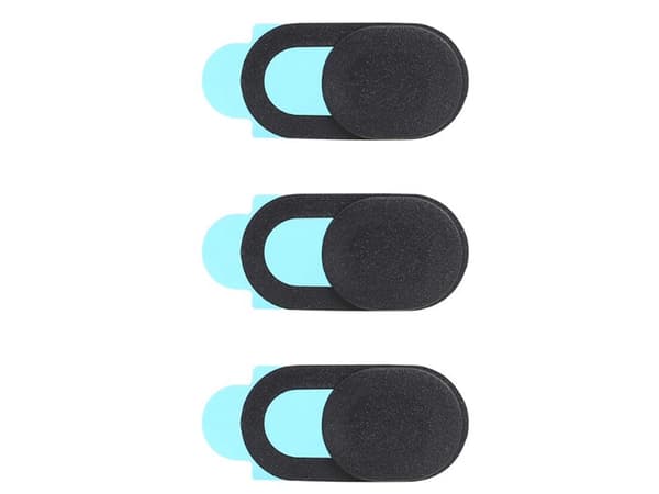 Kameraafdækning med skydeklap sort 3-pack 18x9x0,8 mm
