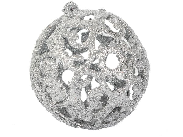 Julekugler i plast 16-pak sølv 55–65 mm mix 5 designs uknuselige