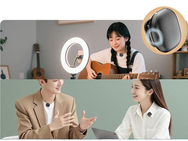 Langaton mikrofonisarja 2 lavalier-mikrofonia USB-C-vastaanottimella 50 m