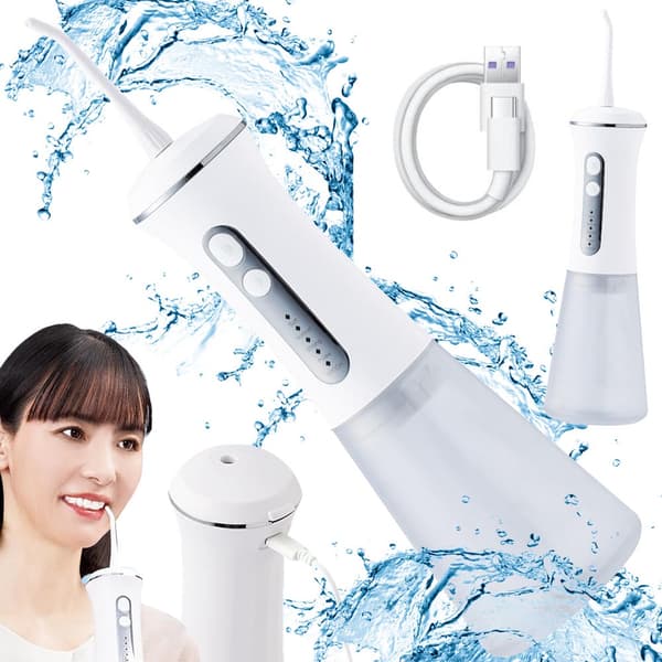 Langaton suuhuuhtelulaite 350 ml USB-lataus 4 tilaa + 2 suutinta
