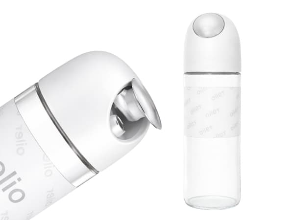 Oljedispenser i glas 510 ml med gravitationslåg hvid