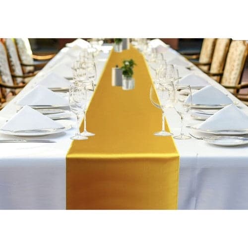 Satindug guld 900x36 cm polyester borddug til fest og event