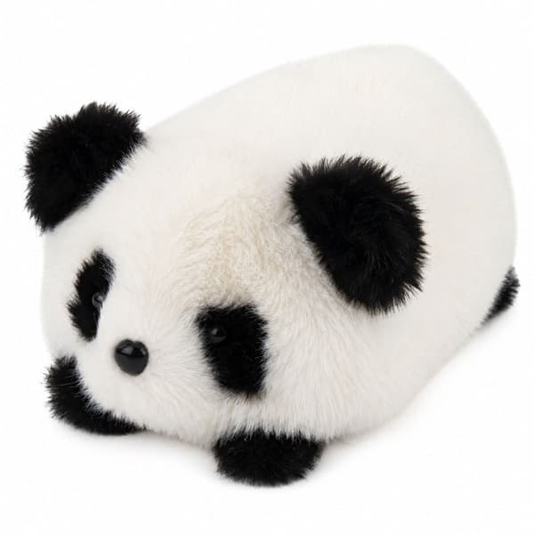 Panda plysdyr blød 16x10x9 cm sort/hvid