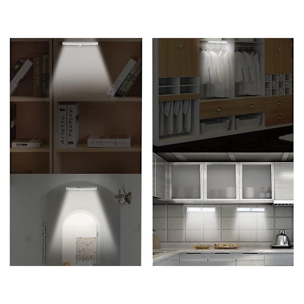 LED-skåpsbelysning med rörelse- och skymningssensor silver 19 cm