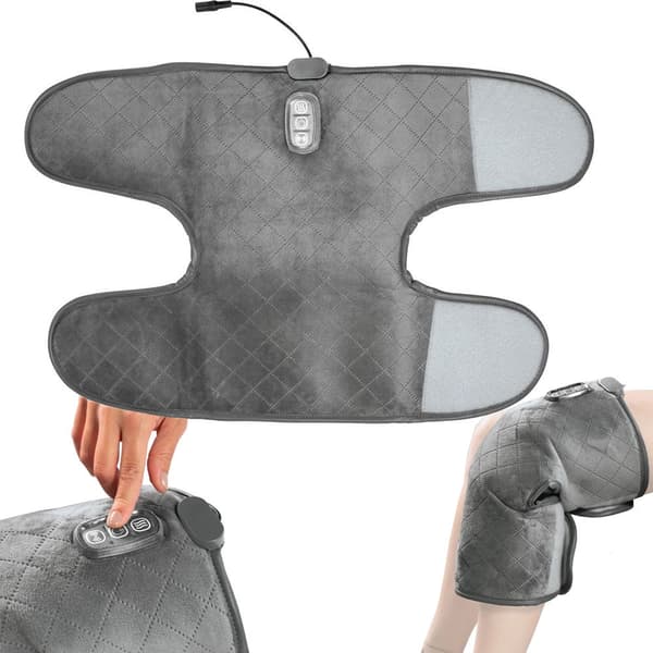 Knæmassageapparat med varme og vibration 5 programmer 2 varmeindstillinger grå