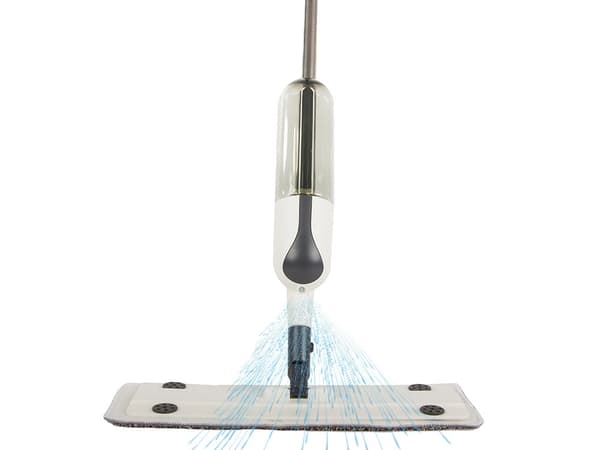 Spraymoppe med 400 ml tank og 3 mikrofiberklude 125 cm hvid