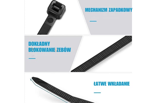 Kabelbindere sorte 250 mm 3,6 mm nylon 100-pak