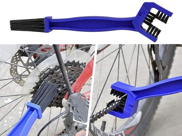 Cykelrensekit 7 dele med kæderensbørste, dækbørste & mikrofiberhandske
