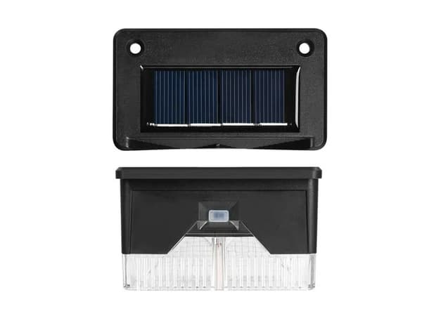 Aurinkokennolla toimivat LED-puutarhavalot IP65 musta 8x5 cm 4-pack