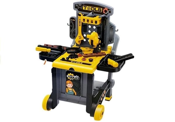 Työkalusetti lelu lapsille 3+ työpöydällä ja työkalulaatikolla