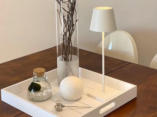 Sengebordslampe LED touch dæmpbar 3 lysindstillinger hvid 38 cm USB-C