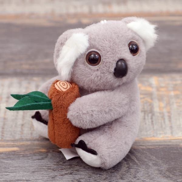 Plyyssinen koala-avaimenperä 12 cm karabiinihakalla, harmaa