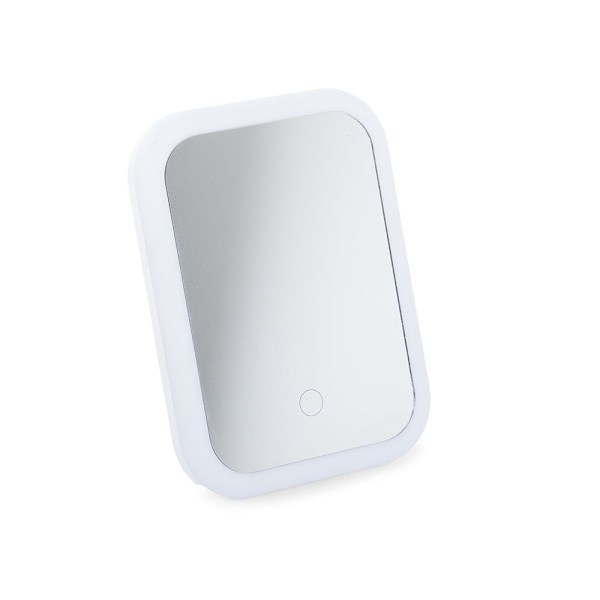 LED-sminkspegel 15x20 cm med touch och vikbart stativ USB/batteri