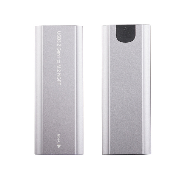 M.2 SATA NGFF SSD-adapterbox USB 3.1/USB-C 2230-2280 silver