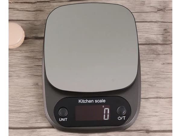 Digital køkkenvægt 0,1 g præcision 3 kg LCD sort inkl. batterier