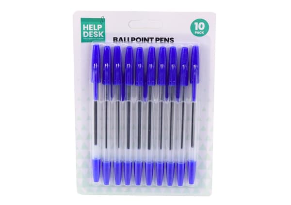 Kuglepenne blå 10-pack 1 mm spids 0,4 mm linjebredde