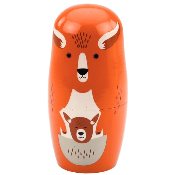 Matryoshka-dukker i træ skovdyr 6 dele stablebare 14,5 cm