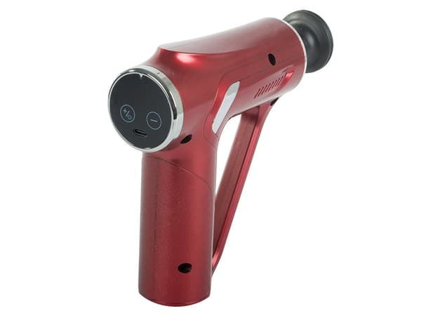 Massagepistol 32 intensitetsniveauer 4 massagehoveder USB-C rød