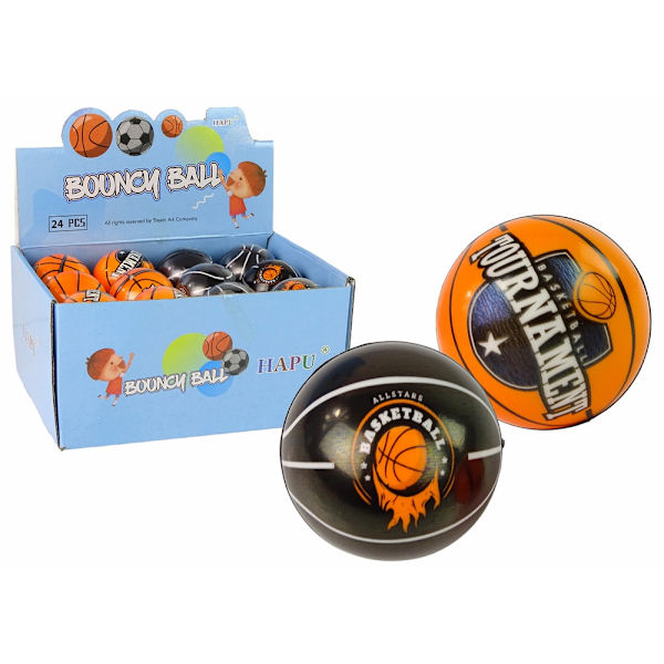Blød bold 7 cm sort/orange til børn 3+ (24-pak)