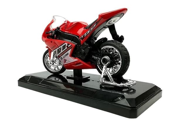 Sportmotorcykel leksak 1:18 med ljud och pull-back, slumpfärg