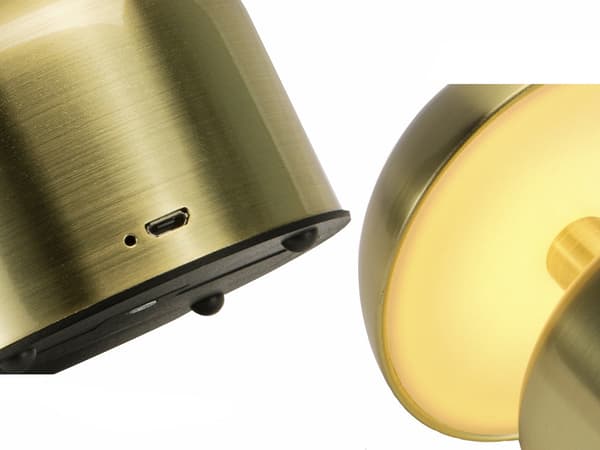 LED natlampe svampeform touch USB-C genopladelig guld/sølv 15 cm