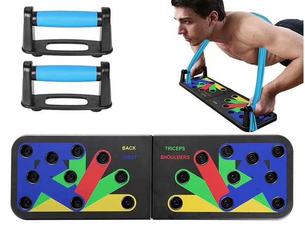 Push-up board 14-i-1 med 2 handtag, hopfällbar, max 100 kg
