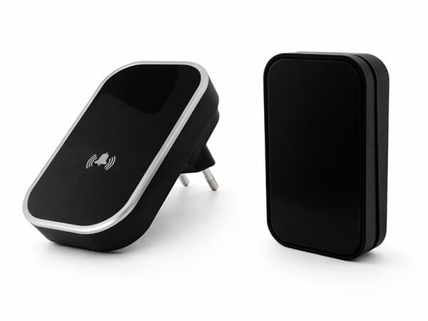 Trådløs dørklokke batterifri knap IP68 130 m 38 melodier sort