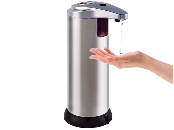 Berøringsfri sæbedispenser med sensor 200 ml sølv til flydende sæbe