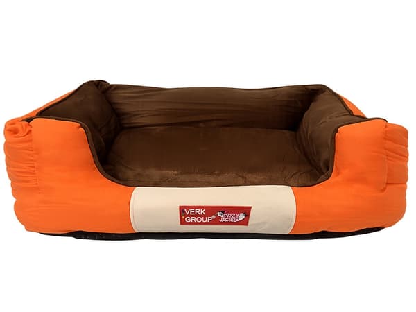 Hundeseng/katteseng polyester skridsikker bund orange str. M 70x55 cm