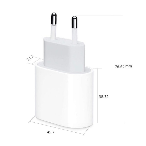 20W Snabbladdare för iPhone 11/12/13/14/15 med USB-C