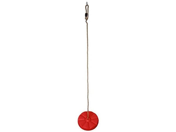 Barn gunga blomma med rep, plast röd, Ø27 cm, justerbart 110–190 cm