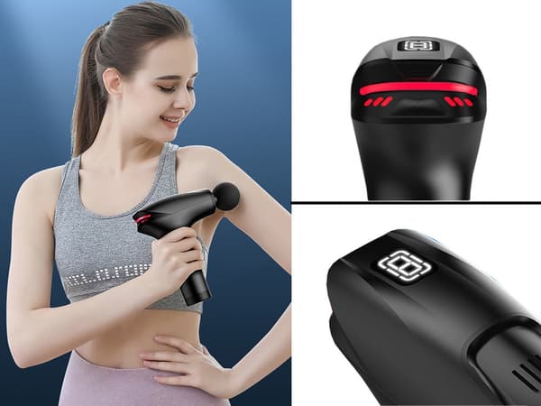 Massagepistol 8 niveauer med 5 massagehoveder USB-C 30 W