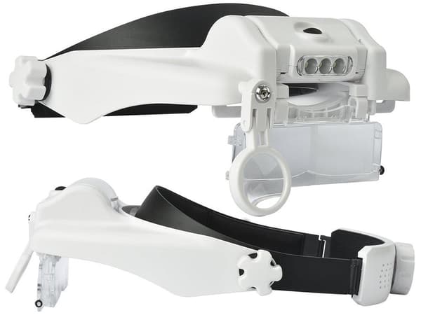 Pandelup med LED-belysning 1,5x/2x/8x sort/hvid
