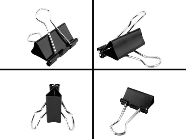 Kontorklemmer metal 32 mm sort 12-pak