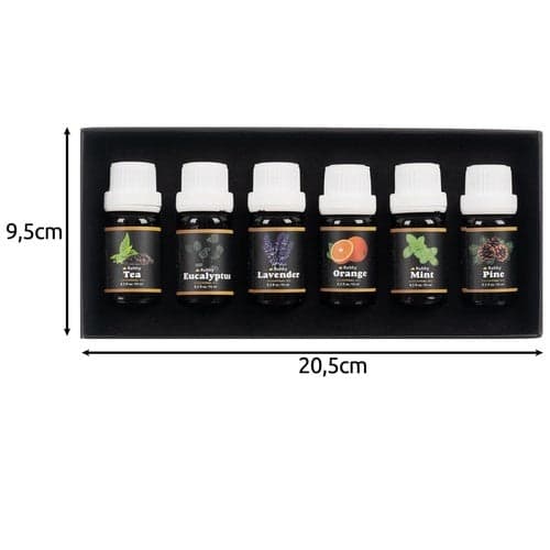 Duftolier sæt 6x10 ml vandopløselige til diffuser/luftfugter