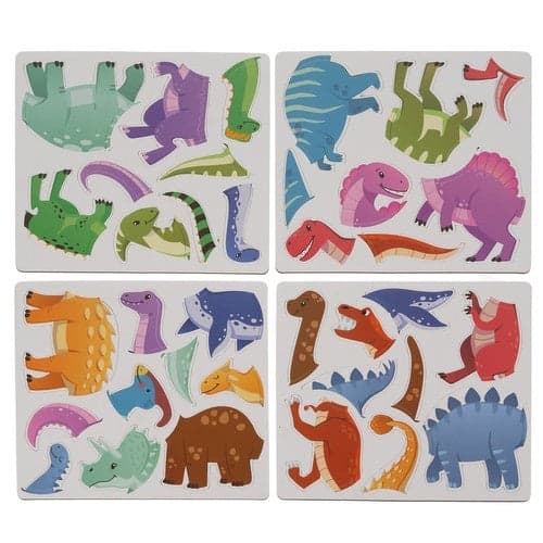 Magnetpussel dinosaurier i bokform 36 magneter + 6 kort