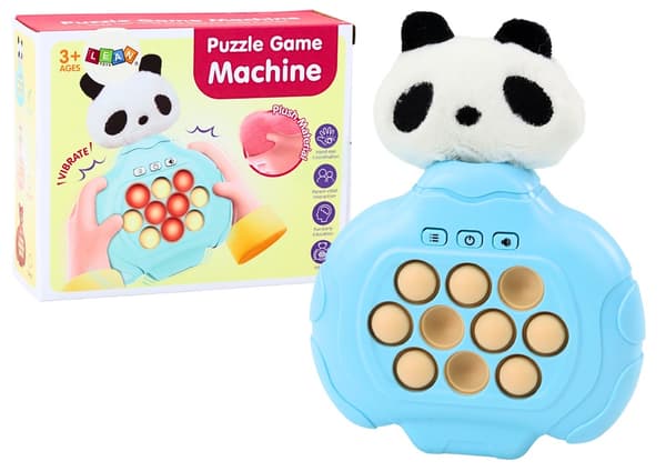 Pop-it spel panda blå med ljud/vibration, 5 spellägen, 3+ år