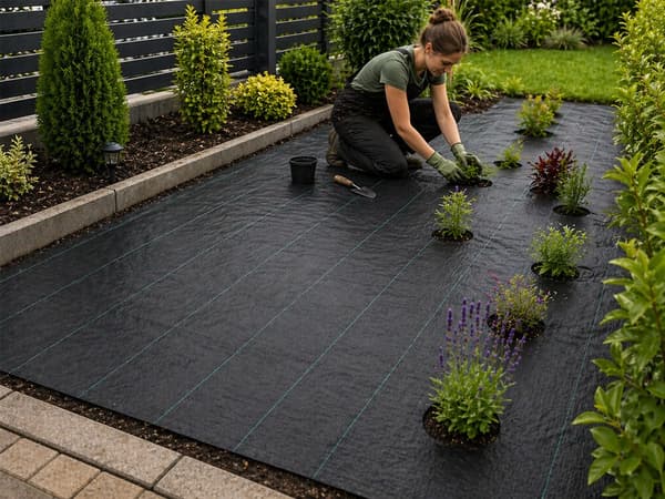 Markduk ogräsduk PP 70 g/m² 1x30 m svart med gröna linjer