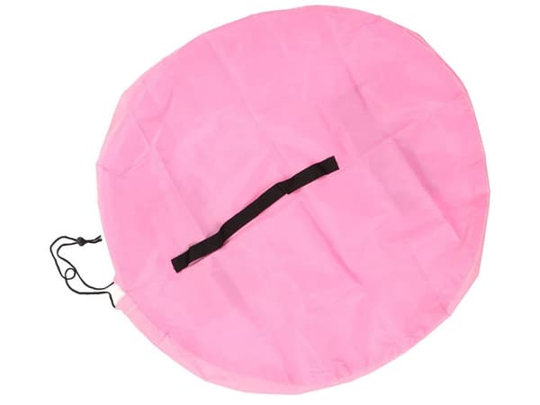 Lekmatta med förvaringspåse dragsko rosa Ø130 cm