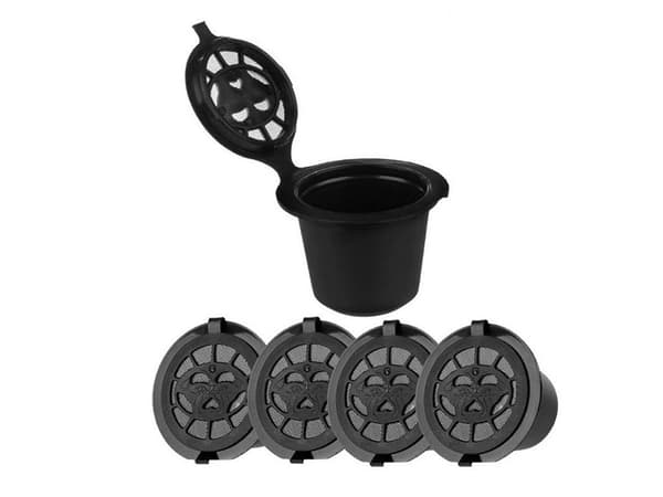 Återanvändbara kaffekapslar för Nespresso 5-pack med måttkopp/borste