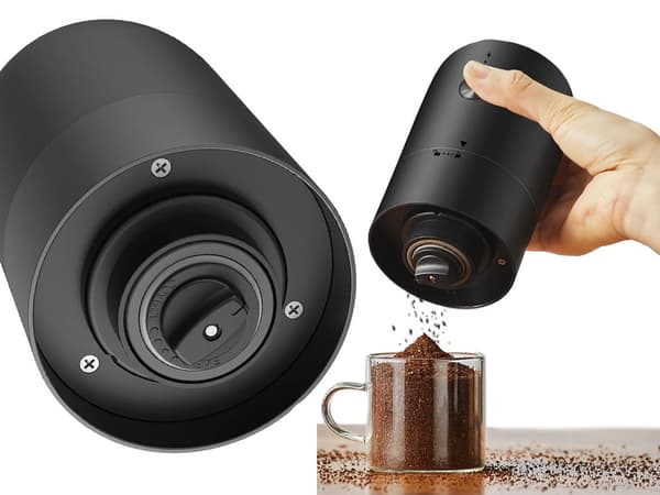 Elektrisk kaffekværn USB-C justerbar formalingsgrad sort 18,5 x 7 cm