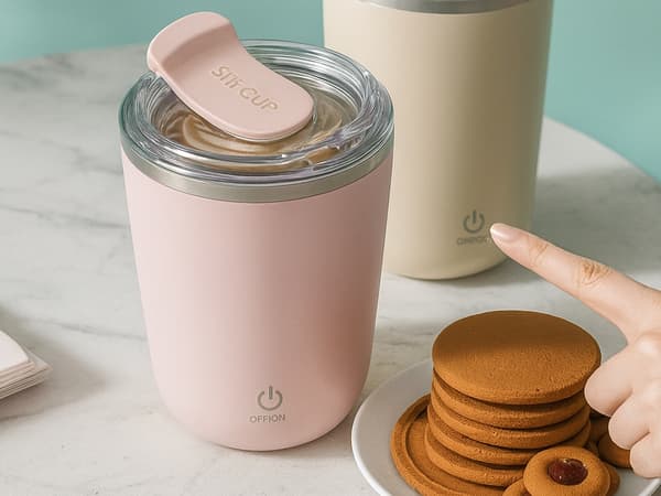 Självomrörande termosmugg 350 ml rostfritt stål IPX6 USB-C