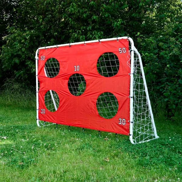 Fodboldmål 213x152 cm med træfplade 5 huller, galvaniseret stål